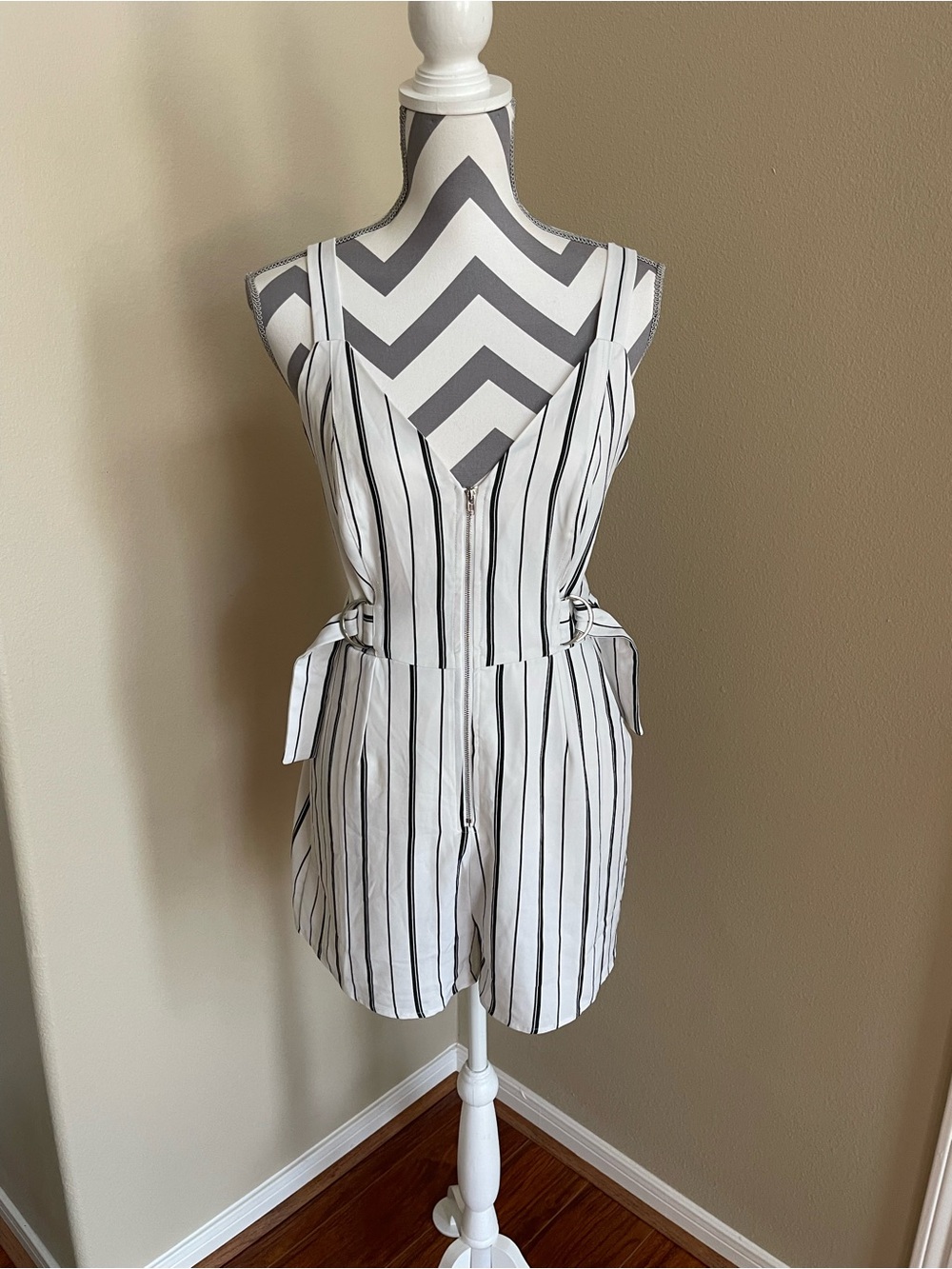 Dance & Marvel Vertical-Stripe Romper - Size: Medium
